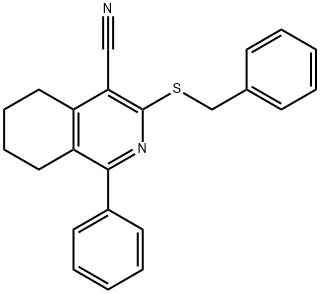 3-(BENZYLSULFANYL)-1-PHENYL-5,6,7,8-TETRAHYDRO-4-ISOQUINOLINECARBONITRILE Struktur