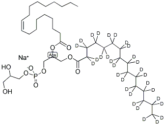 1-PALMITOYL(D31)-2-OLEOYL-SN-GLYCERO-3-[PHOSPHO-RAC-(1-GLYCEROL)] (SODIUM SALT) Structure