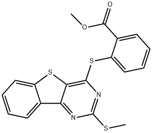 METHYL 2-([2-(METHYLSULFANYL)[1]BENZOTHIENO[3,2-D]PYRIMIDIN-4-YL]SULFANYL)BENZENECARBOXYLATE Struktur