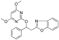 2-[2-((4,6-DIMETHOXYPYRIMIDIN-2-YL)OXY)-2-PHENYLETHYL]BENZOXAZOLE Struktur