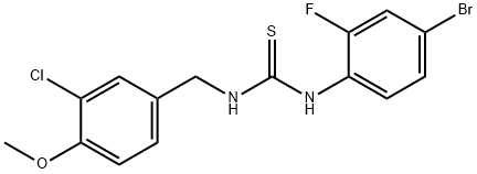 N-(4-BROMO-2-FLUOROPHENYL)-N'-(3-CHLORO-4-METHOXYBENZYL)THIOUREA Struktur