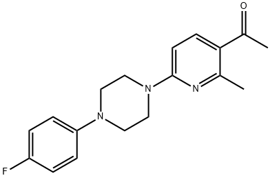 1-(6-[4-(4-FLUOROPHENYL)PIPERAZINO]-2-METHYL-3-PYRIDINYL)-1-ETHANONE Struktur