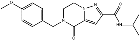 N-ISOPROPYL-5-(4-METHOXYBENZYL)-4-OXO-4,5,6,7-TETRAHYDROPYRAZOLO[1,5-A]PYRAZINE-2-CARBOXAMIDE Struktur