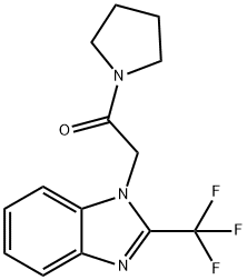 1-(1-PYRROLIDINYL)-2-[2-(TRIFLUOROMETHYL)-1H-1,3-BENZIMIDAZOL-1-YL]-1-ETHANONE Struktur