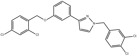 1-(3,4-DICHLOROBENZYL)-3-(3-[(2,4-DICHLOROBENZYL)OXY]PHENYL)-1H-PYRAZOLE Struktur