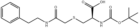 2-[(TERT-BUTOXYCARBONYL)AMINO]-3-([2-OXO-2-(PHENETHYLAMINO)ETHYL]SULFANYL)PROPANOIC ACID Struktur