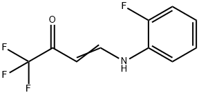 (E)-1,1,1-TRIFLUORO-4-(2-FLUOROANILINO)-3-BUTEN-2-ONE Struktur