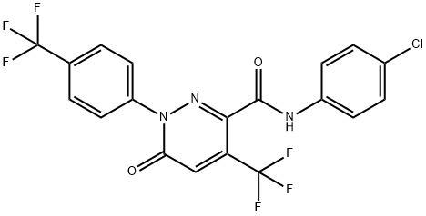 N-(4-CHLOROPHENYL)-6-OXO-4-(TRIFLUOROMETHYL)-1-[4-(TRIFLUOROMETHYL)PHENYL]-1,6-DIHYDRO-3-PYRIDAZINECARBOXAMIDE Struktur