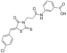 3-((3-[(5Z)-5-(4-CHLOROBENZYLIDENE)-4-OXO-2-THIOXO-1,3-THIAZOLIDIN-3-YL]PROPANOYL)AMINO)BENZOIC ACID Struktur