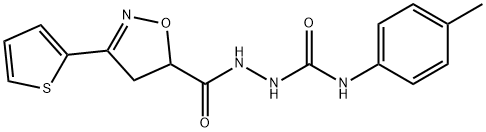 N-(4-METHYLPHENYL)-2-([3-(2-THIENYL)-4,5-DIHYDRO-5-ISOXAZOLYL]CARBONYL)-1-HYDRAZINECARBOXAMIDE Struktur