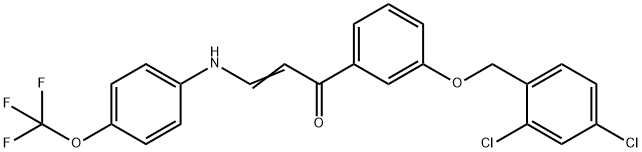 (E)-1-(3-[(2,4-DICHLOROBENZYL)OXY]PHENYL)-3-[4-(TRIFLUOROMETHOXY)ANILINO]-2-PROPEN-1-ONE Struktur