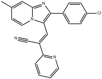 (Z)-3-[2-(4-CHLOROPHENYL)-7-METHYLIMIDAZO[1,2-A]PYRIDIN-3-YL]-2-(2-PYRIDINYL)-2-PROPENENITRILE Struktur