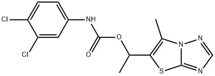 1-(6-METHYL[1,3]THIAZOLO[3,2-B][1,2,4]TRIAZOL-5-YL)ETHYL N-(3,4-DICHLOROPHENYL)CARBAMATE Struktur