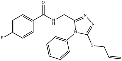 N-([5-(ALLYLSULFANYL)-4-PHENYL-4H-1,2,4-TRIAZOL-3-YL]METHYL)-4-FLUOROBENZENECARBOXAMIDE Struktur