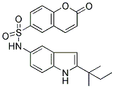 N-[2-(1,1-DIMETHYLPROPYL)-1H-INDOL-5-YL]-2-OXO-1-BENZOPYRAN-6-SULPHONAMIDE Struktur