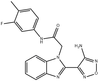 2-[2-(4-AMINO-1,2,5-OXADIAZOL-3-YL)-1H-BENZIMIDAZOL-1-YL]-N-(3-FLUORO-4-METHYLPHENYL)ACETAMIDE Struktur