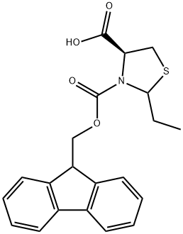 FMOC-(4S,2RS)-2-ETHYLTHIAZOLIDINE-4-CARBOXYLIC ACID Struktur