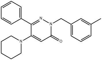 2-(3-METHYLBENZYL)-6-PHENYL-5-PIPERIDINO-3(2H)-PYRIDAZINONE Struktur