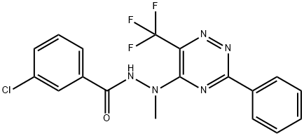 3-CHLORO-N'-METHYL-N'-[3-PHENYL-6-(TRIFLUOROMETHYL)-1,2,4-TRIAZIN-5-YL]BENZENECARBOHYDRAZIDE Struktur