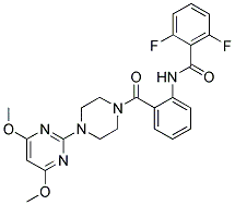 2,6-DIFLUORO-N-[2-((4-(4,6-DIMETHOXYPYRIMIDIN-2-YL)PIPERAZIN-1-YL)CARBONYL)PHENYL]BENZAMIDE Struktur