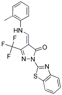 (4E)-2-(1,3-BENZOTHIAZOL-2-YL)-4-{[(2-METHYLPHENYL)AMINO]METHYLENE}-5-(TRIFLUOROMETHYL)-2,4-DIHYDRO-3H-PYRAZOL-3-ONE Structure