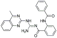 (E)-N-(AMINO(4-METHYLQUINAZOLIN-2-YLAMINO)METHYLENE)-2-BENZAMIDOBENZAMIDE Structure