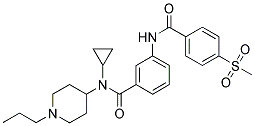 N-CYCLOPROPYL-3-[(4-(METHYLSULPHONYL)BENZOYL)AMINO]-N-(1-PROPYLPIPERIDIN-4-YL)BENZAMIDE Struktur