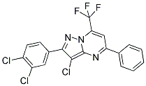 3-CHLORO-2-(3,4-DICHLOROPHENYL)-5-PHENYL-7-(TRIFLUOROMETHYL)PYRAZOLO[1,5-A]PYRIMIDINE Struktur