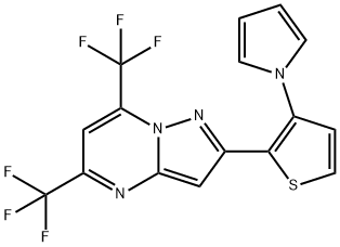 2-[3-(1H-PYRROL-1-YL)-2-THIENYL]-5,7-BIS(TRIFLUOROMETHYL)PYRAZOLO[1,5-A]PYRIMIDINE Struktur