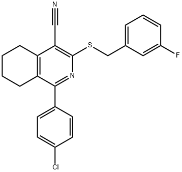 1-(4-CHLOROPHENYL)-3-[(3-FLUOROBENZYL)SULFANYL]-5,6,7,8-TETRAHYDRO-4-ISOQUINOLINECARBONITRILE Struktur