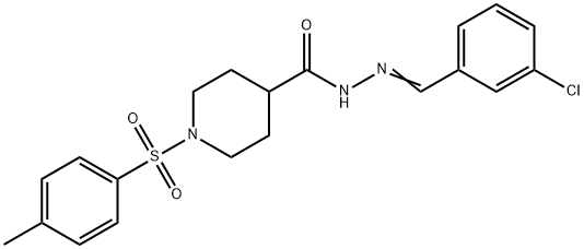 N'-[(E)-(3-CHLOROPHENYL)METHYLIDENE]-1-[(4-METHYLPHENYL)SULFONYL]-4-PIPERIDINECARBOHYDRAZIDE Struktur