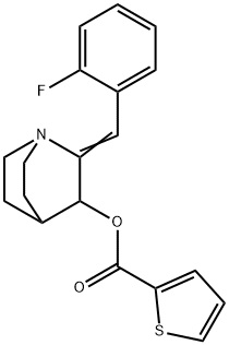 2-[(Z)-(2-FLUOROPHENYL)METHYLIDENE]-1-AZABICYCLO[2.2.2]OCT-3-YL 2-THIOPHENECARBOXYLATE Struktur