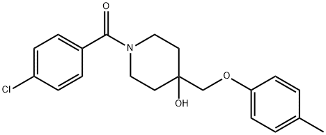 (4-CHLOROPHENYL)(4-HYDROXY-4-[(4-METHYLPHENOXY)METHYL]PIPERIDINO)METHANONE Struktur