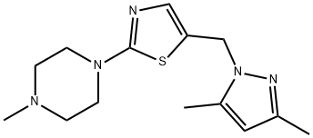 1-(5-[(3,5-DIMETHYL-1H-PYRAZOL-1-YL)METHYL]-1,3-THIAZOL-2-YL)-4-METHYLPIPERAZINE Struktur