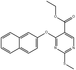 ETHYL 2-(METHYLSULFANYL)-4-(2-NAPHTHYLOXY)-5-PYRIMIDINECARBOXYLATE Struktur