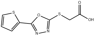 ([5-(2-THIENYL)-1,3,4-OXADIAZOL-2-YL]SULFANYL)ACETIC ACID Struktur