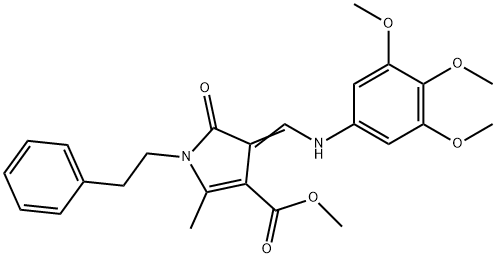 METHYL 5-METHYL-2-OXO-1-PHENETHYL-3-[(Z)-(3,4,5-TRIMETHOXYANILINO)METHYLIDENE]-1,2-DIHYDRO-3H-PYRROLE-4-CARBOXYLATE Struktur