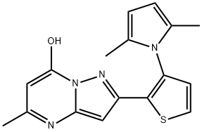 2-[3-(2,5-DIMETHYL-1H-PYRROL-1-YL)-2-THIENYL]-5-METHYLPYRAZOLO[1,5-A]PYRIMIDIN-7-OL Struktur