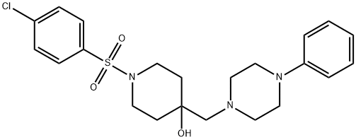 1-[(4-CHLOROPHENYL)SULFONYL]-4-[(4-PHENYLPIPERAZINO)METHYL]-4-PIPERIDINOL Struktur