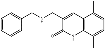 3-(BENZYLAMINO-METHYL)-5,8-DIMETHYL-1H-QUINOLIN-2-ONE Struktur