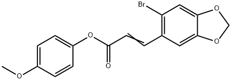 4-METHOXYPHENYL (E)-3-(6-BROMO-1,3-BENZODIOXOL-5-YL)-2-PROPENOATE Struktur