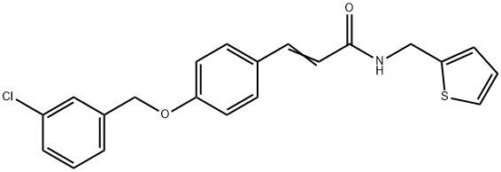 (E)-3-(4-[(3-CHLOROBENZYL)OXY]PHENYL)-N-(2-THIENYLMETHYL)-2-PROPENAMIDE Struktur