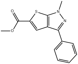 METHYL 1-METHYL-3-PHENYL-1H-THIENO[2,3-C]PYRAZOLE-5-CARBOXYLATE Struktur