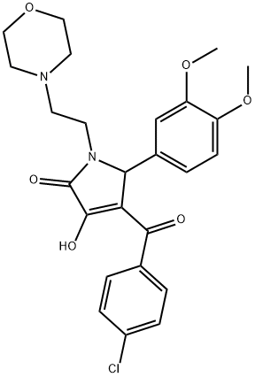 4-(4-CHLOROBENZOYL)-5-(3,4-DIMETHOXYPHENYL)-3-HYDROXY-1-(2-MORPHOLINOETHYL)-1H-PYRROL-2(5H)-ONE Struktur