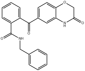 N-BENZYL-2-[(3-OXO-3,4-DIHYDRO-2H-1,4-BENZOXAZIN-6-YL)CARBONYL]BENZENECARBOXAMIDE Struktur