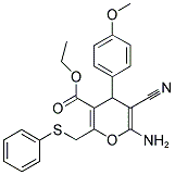 ETHYL 6-AMINO-5-CYANO-4-(4-METHOXYPHENYL)-2-[(PHENYLSULFANYL)METHYL]-4H-PYRAN-3-CARBOXYLATE Struktur