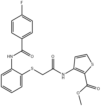 METHYL 3-([2-((2-[(4-FLUOROBENZOYL)AMINO]PHENYL)SULFANYL)ACETYL]AMINO)-2-THIOPHENECARBOXYLATE Struktur