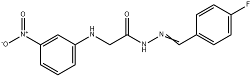 N'-[(4-FLUOROPHENYL)METHYLENE]-2-(3-NITROANILINO)ACETOHYDRAZIDE Struktur