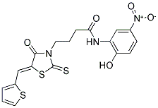 N-(2-HYDROXY-5-NITROPHENYL)-4-[(5Z)-4-OXO-5-(THIEN-2-YLMETHYLENE)-2-THIOXO-1,3-THIAZOLIDIN-3-YL]BUTANAMIDE Struktur