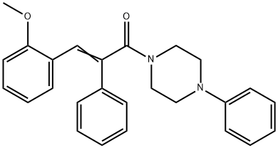 (Z)-3-(2-METHOXYPHENYL)-2-PHENYL-1-(4-PHENYLPIPERAZINO)-2-PROPEN-1-ONE Struktur